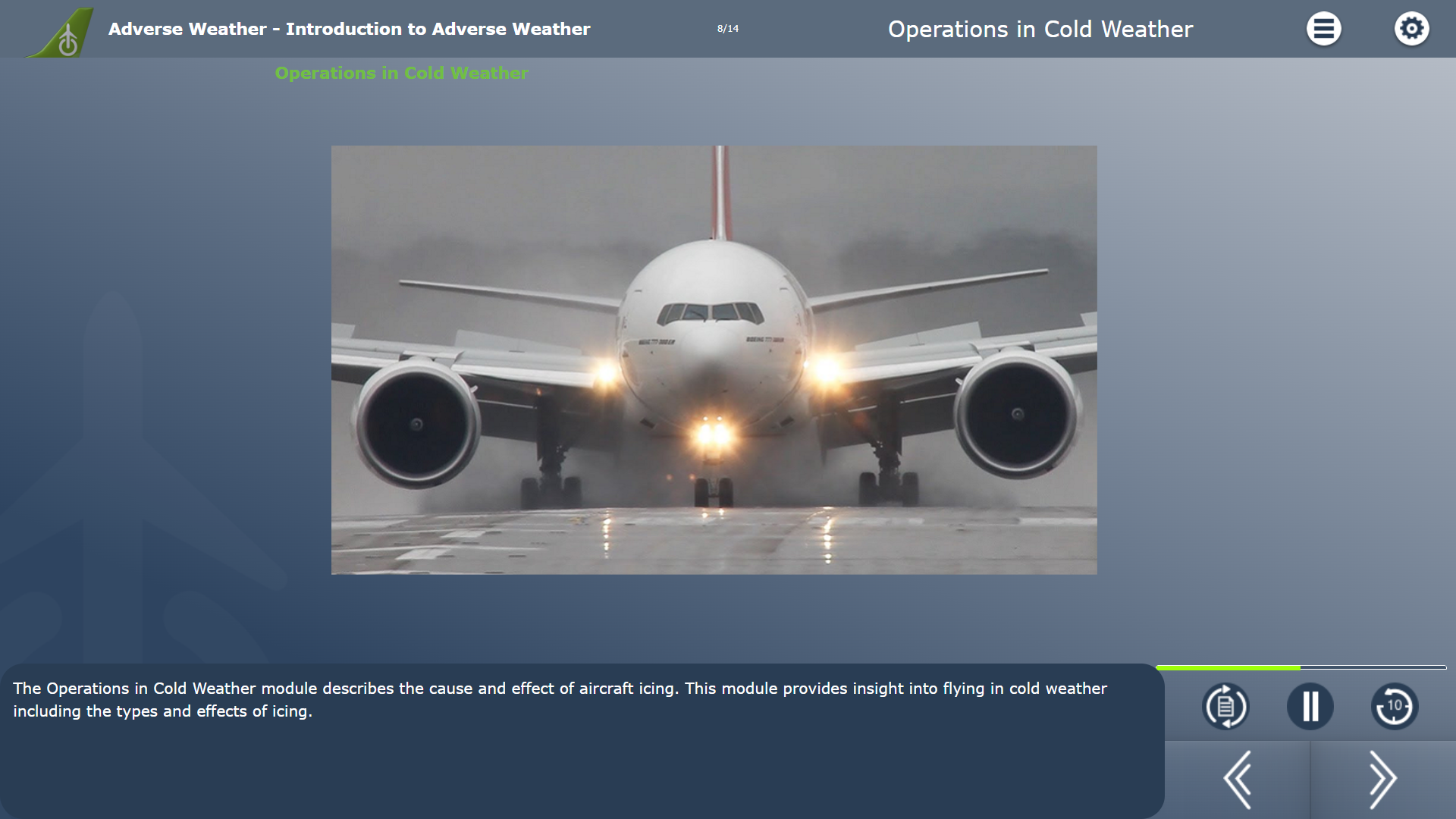adverse weather - operations in cold weather