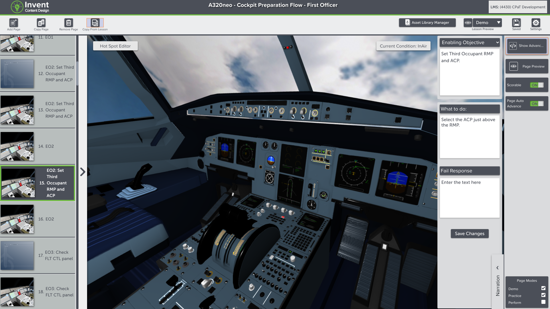 A320NEO Cockpit being modified in CPaT Invent