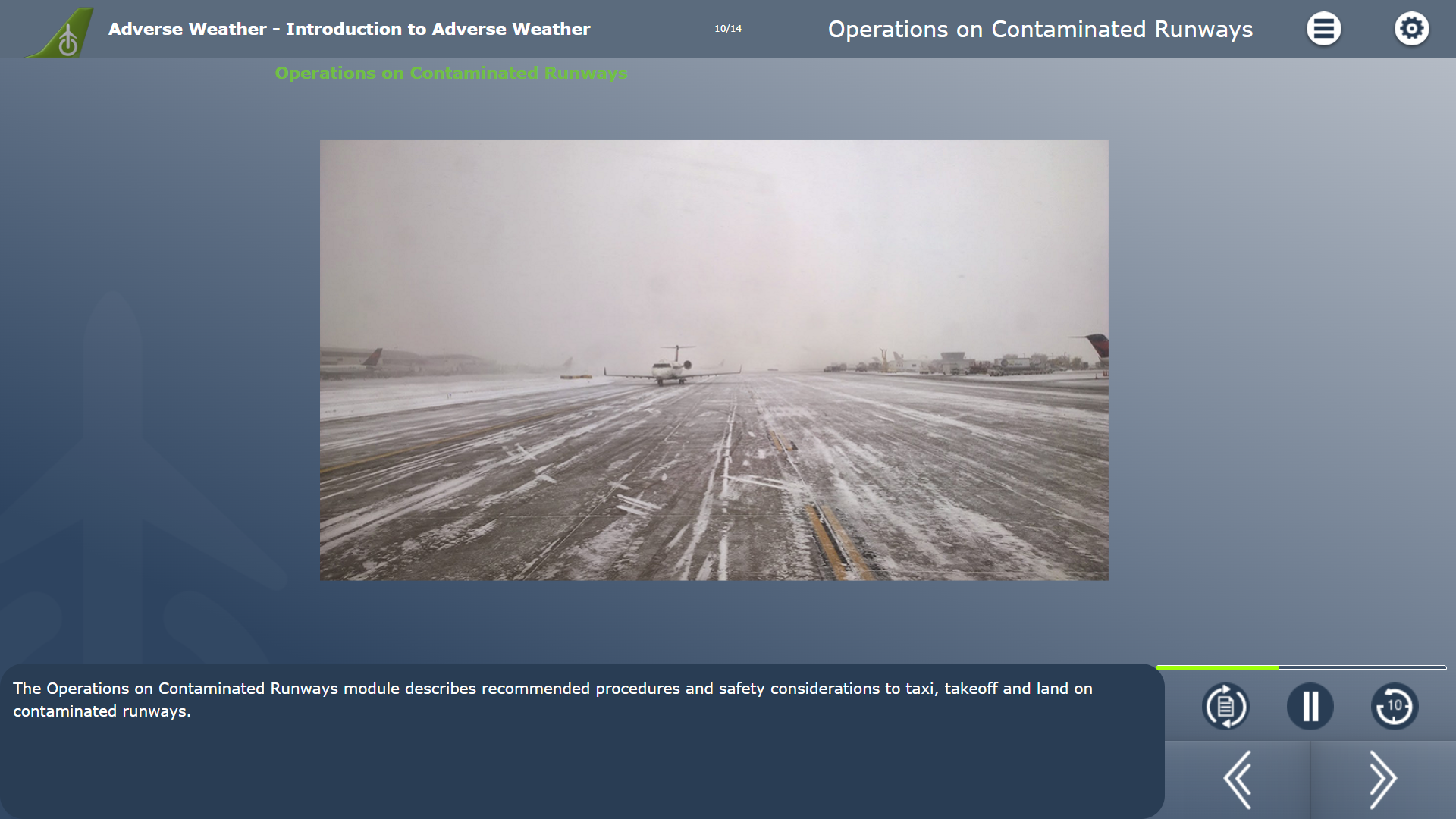 adverse weather - contaminated runways