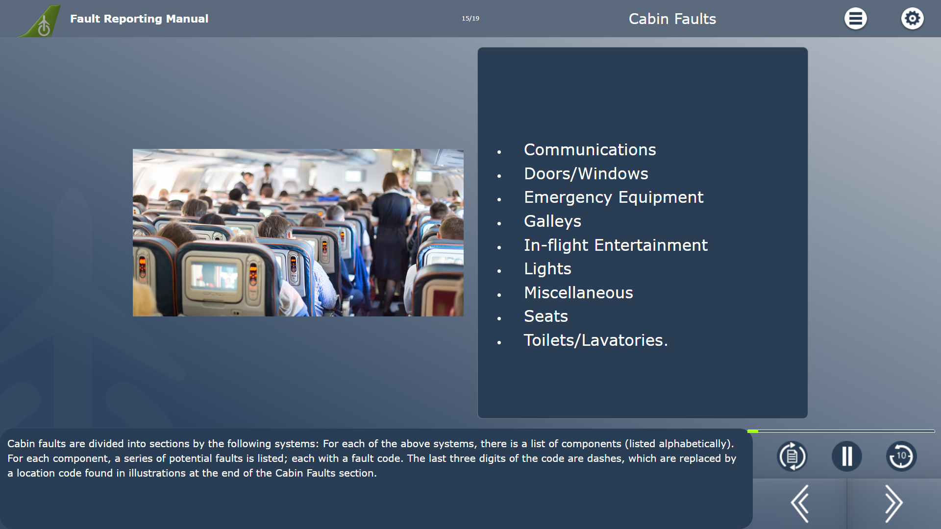 fault reporting (boeing) - cabin faults