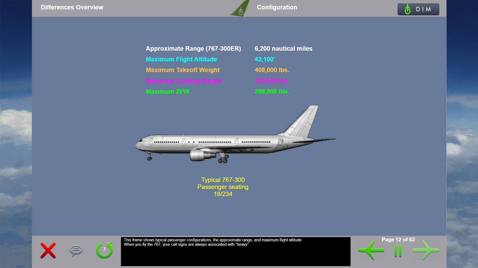 B757 to B767 Differences in configuration