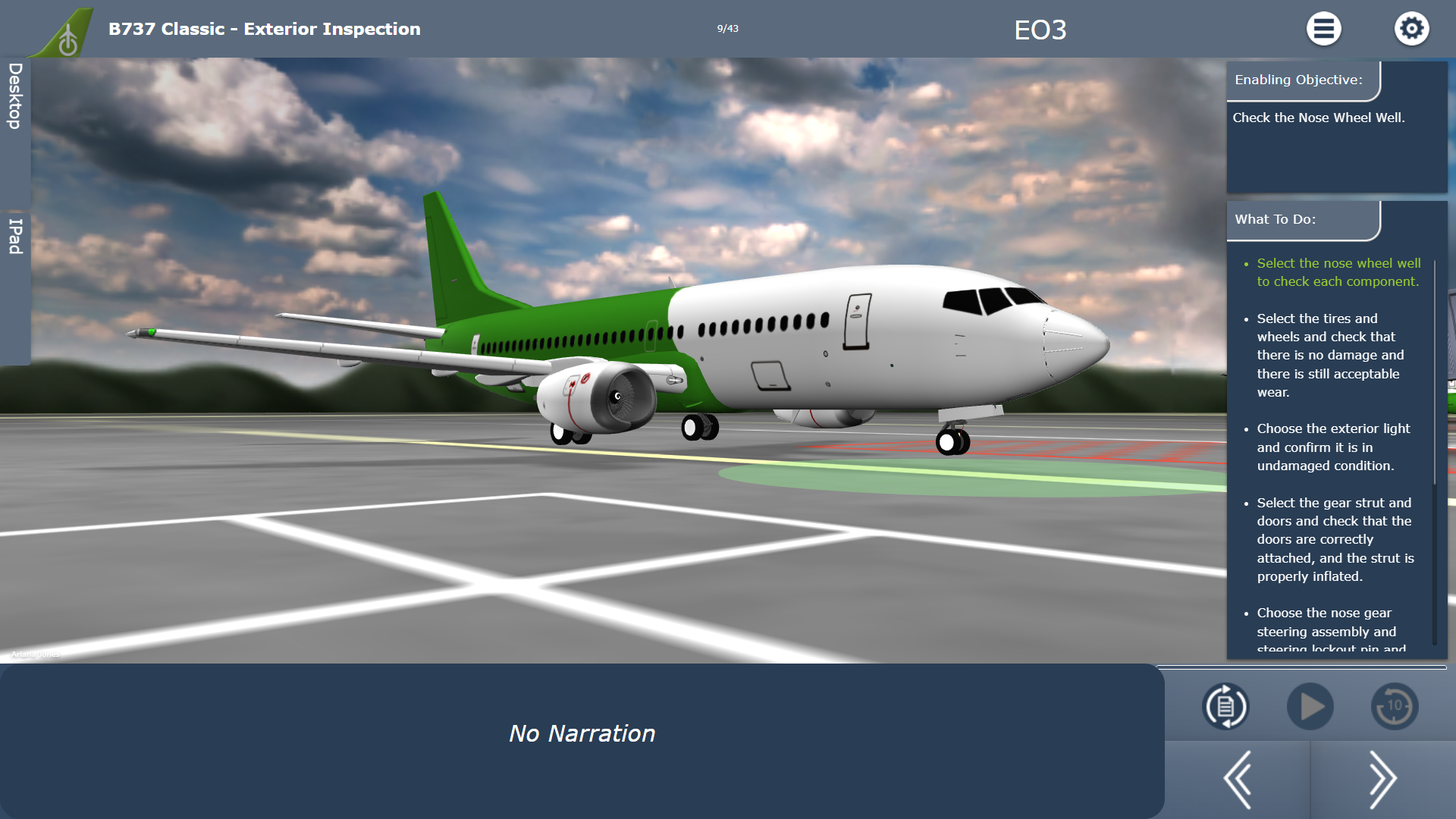 B737 Walk Around Example Image