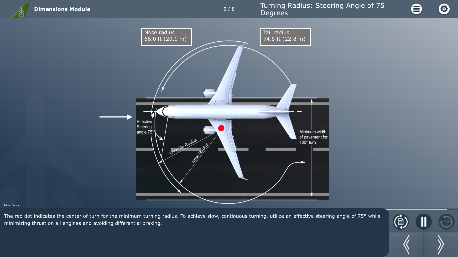 b737 ng microlesson - turning radius